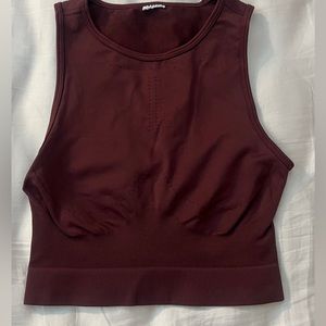 Gymshark Sweat Seamless Midi Tank - Baked Maroon - Small